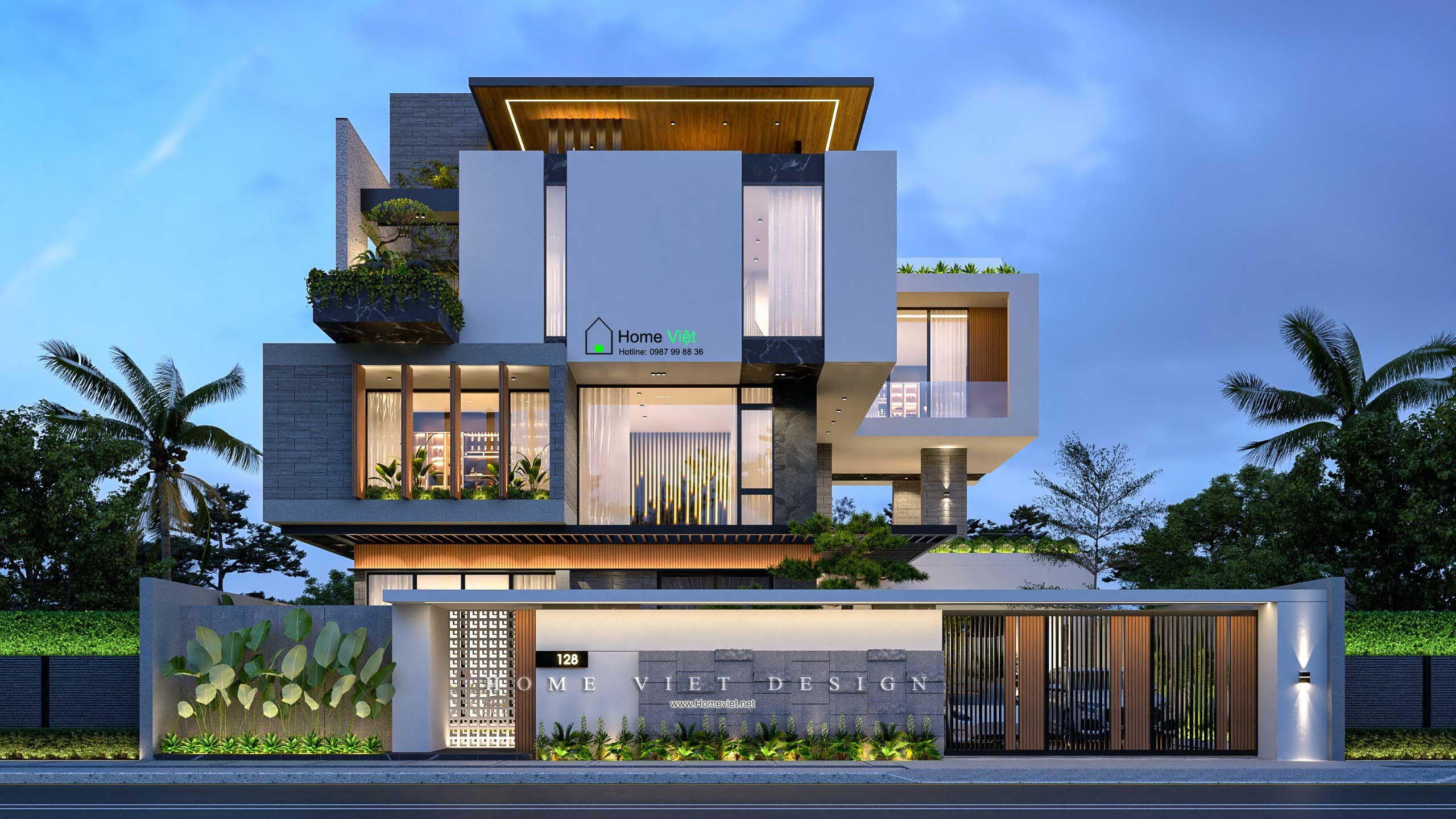 [Bảo Villa] – Công trình Biệt thự 3,5 tầng theo phong cách hiện đại nổi bật khu vực tại An Dương, Hải Phòng